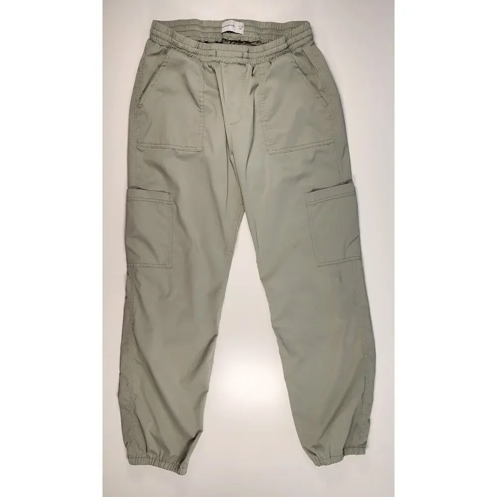 Abercrombie Kids‎ Cargo Jogger Pants Olive Green Youth 17/18 Elastic Waist